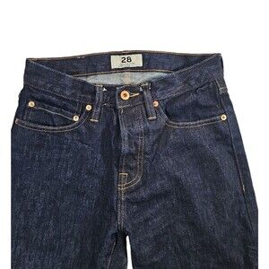 Tellason Stock Jeans Mens 28x34 Blue Straight Leg Dark Wash Denim Made In USA